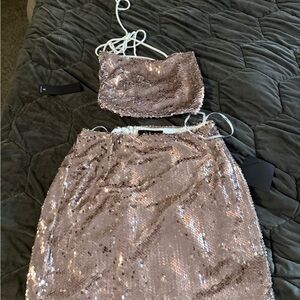 Lulu's Shimmering Pink Sequin Ensemble